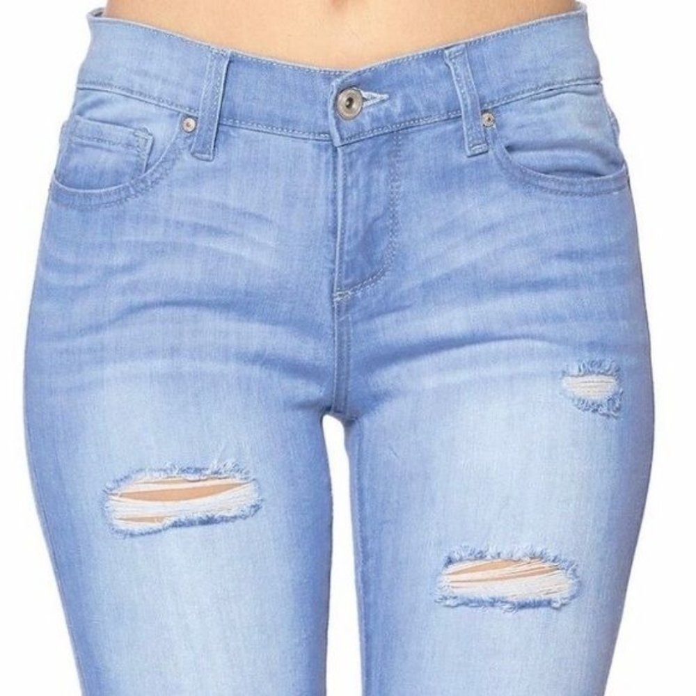Ripped High- Waist Skinny Jeans - Picture 2 of 4